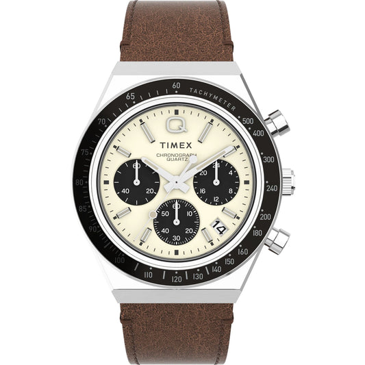 TIMEX Q Timex Men Cream Round Dial Analog Watch - TW2V42800U9