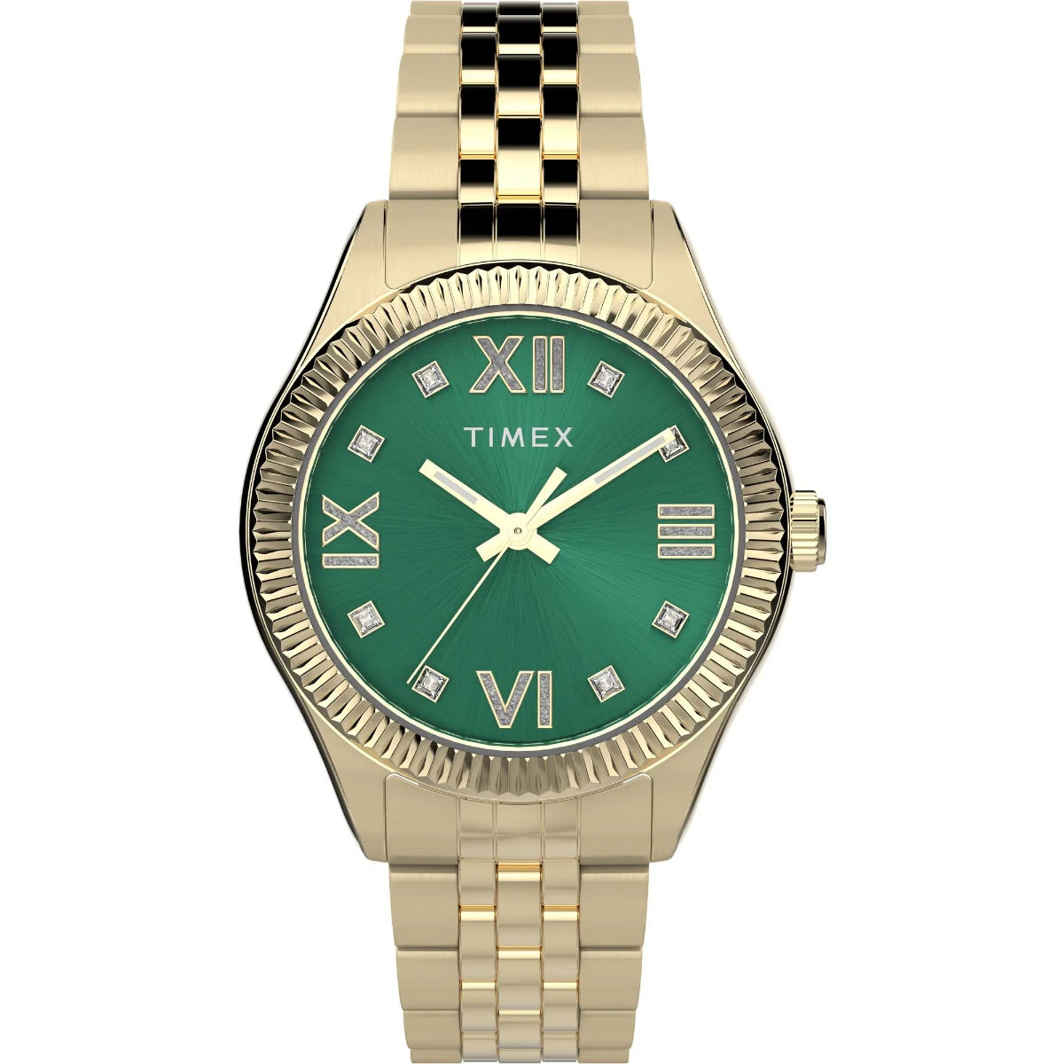 Timex Trend Women Green Round Stainless Steel Dial Analog Watch -TW2V45500UJ