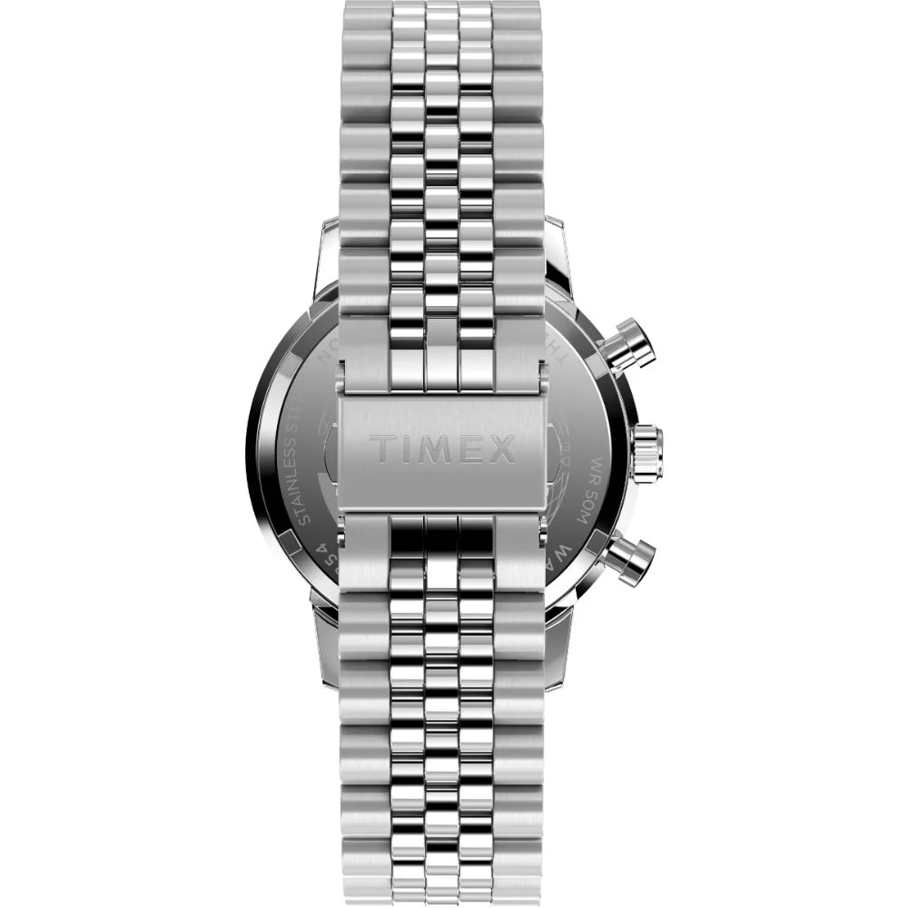 Timex Men Silver-Tone Analog Round Stainless Steel Dial Watch - TW2W10400UJ