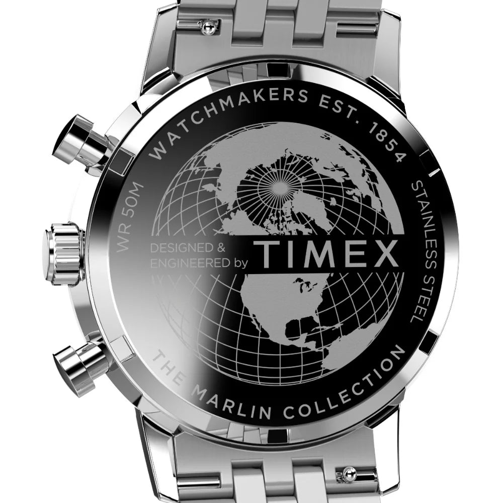 Timex Men Silver-Tone Analog Round Stainless Steel Dial Watch - TW2W10400UJ