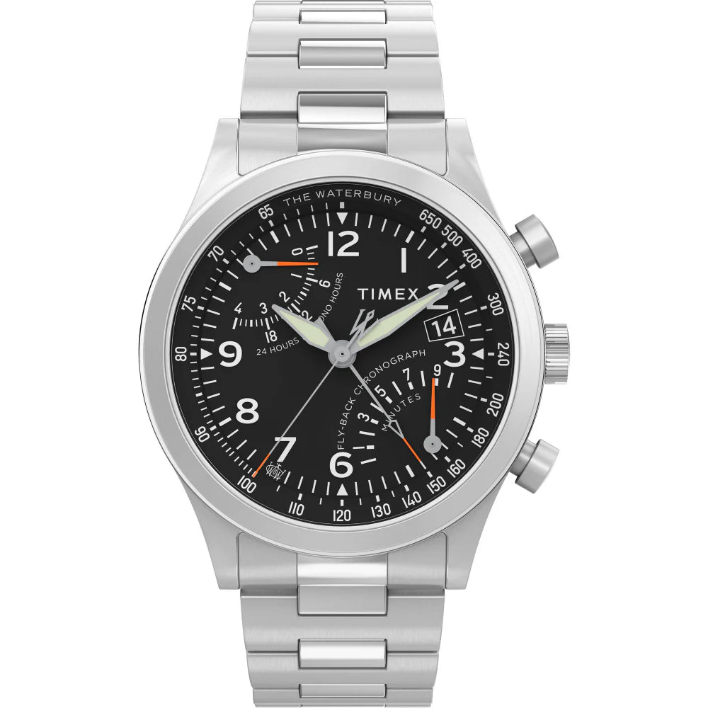 TIMEX Waterbury Traditional Fly Back Chronograph 43mm Stainless Steel Bracelet Watch TW2W47800UJ