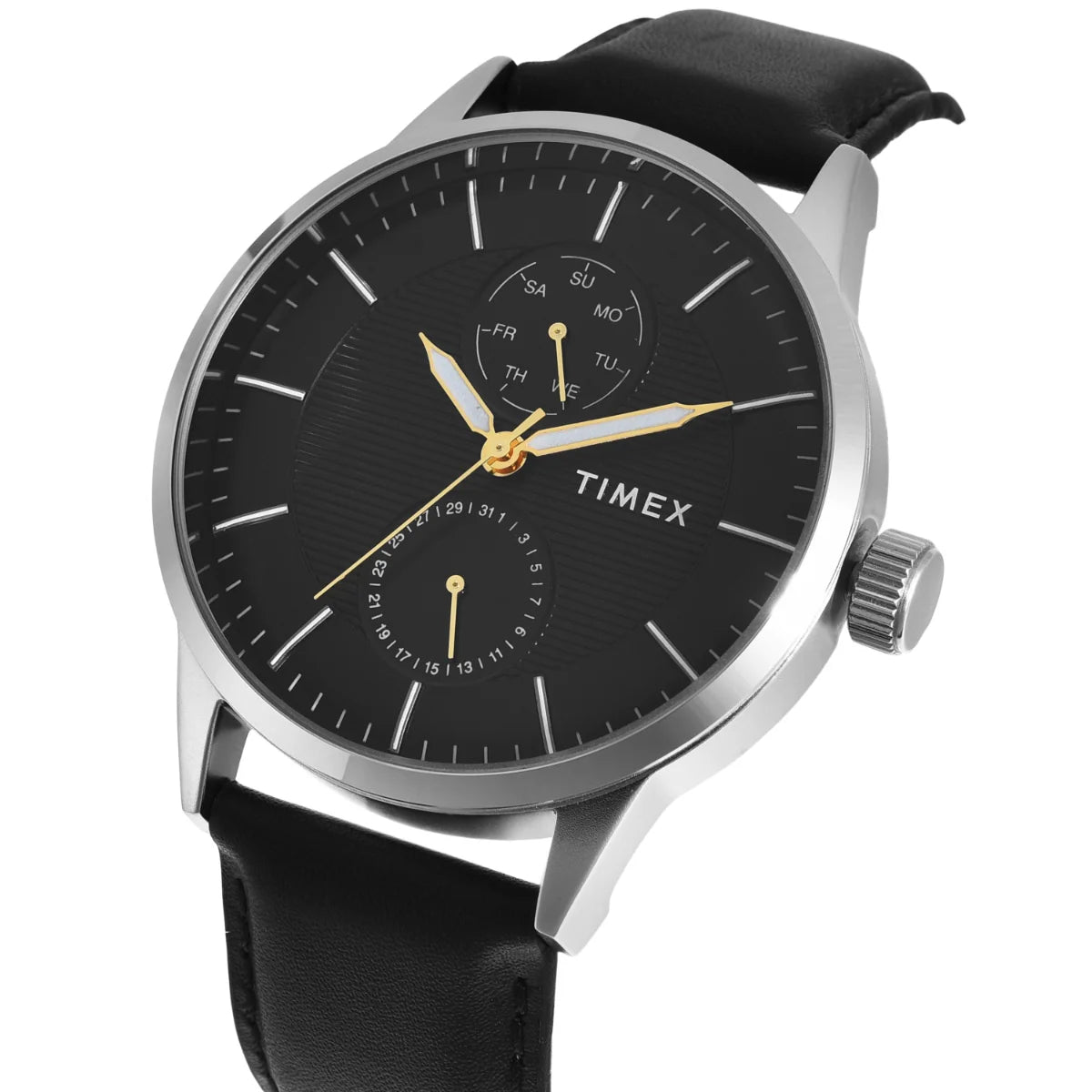 Timex Men Multifunction Black Round Brass Dial Watch- TWEG19915