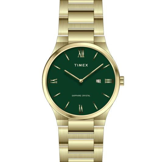 Timex Glossy Green Dial Stainless Steel bracelet Men's Watch - TWEG23605