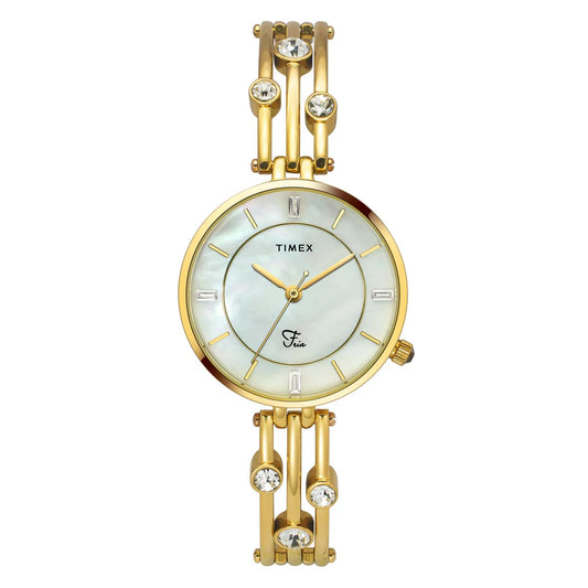 Timex Fria Women Mother Of Pearl Round Dial Analog Watch - TWEL16004