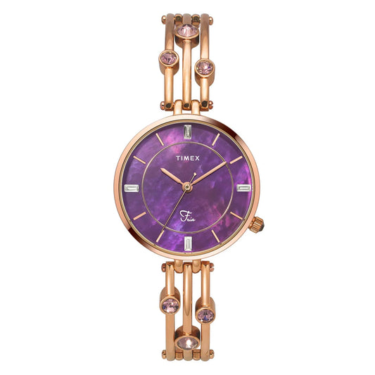 Timex Fria Women Purple Round Dial Analog Watch - TWEL16005