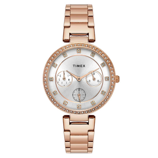 Timex Cosmic Awe Women Multifunction Round Dial Silver Watch - TWEL18702