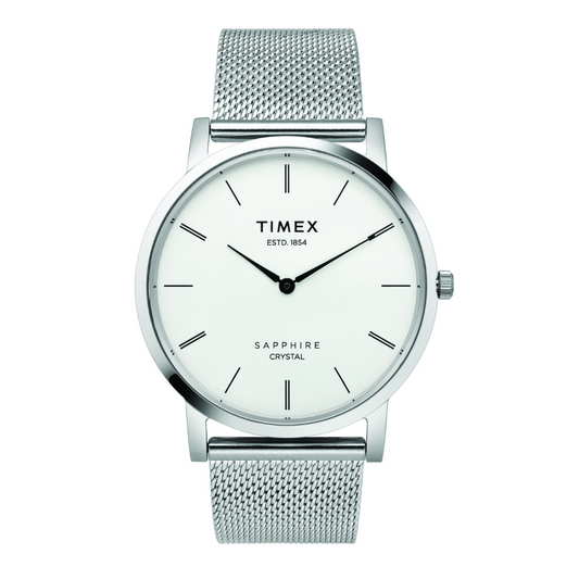 TIMEX EMPERA MEN'S SILVER DIAL ROUND CASE 2 HANDS FUNCTION WATCH -TWEG17410