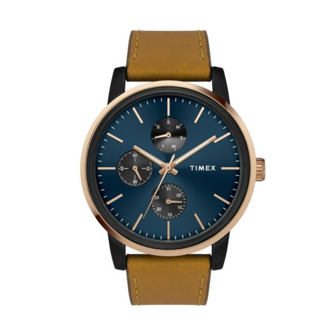 TIMEX FUSION MULTIFUNCTION ANALOG BLUE DIAL MEN'S WATCH-TWEG18904