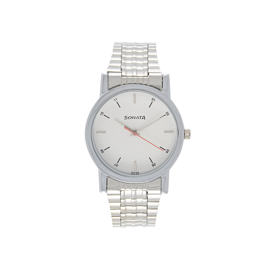 White Dial Silver Stainless Steel Strap Watch NP7987SM03W