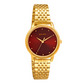 Gold Edit With Maroon Dial Stainless Steel Strap Watch NR8175YM03