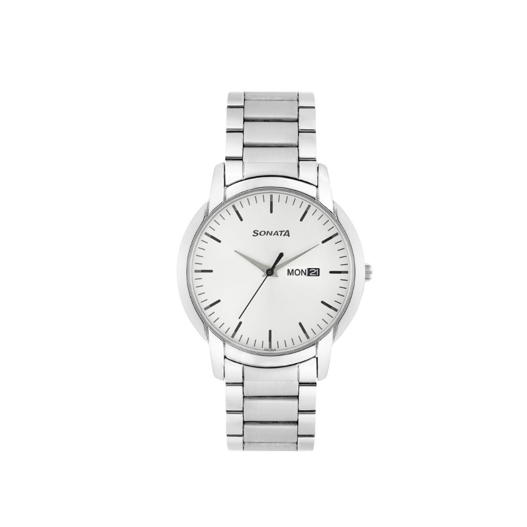 Reloaded Silver Dial Stainless Steel Strap NR77031SM04