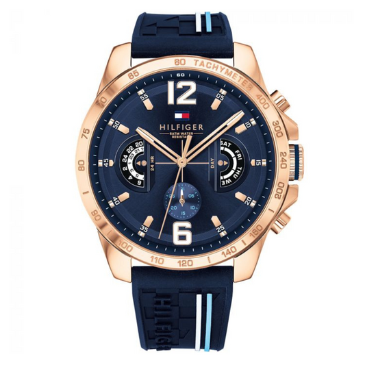 Tommy hilfiger Men Decker Round Blue Watches TH1791474