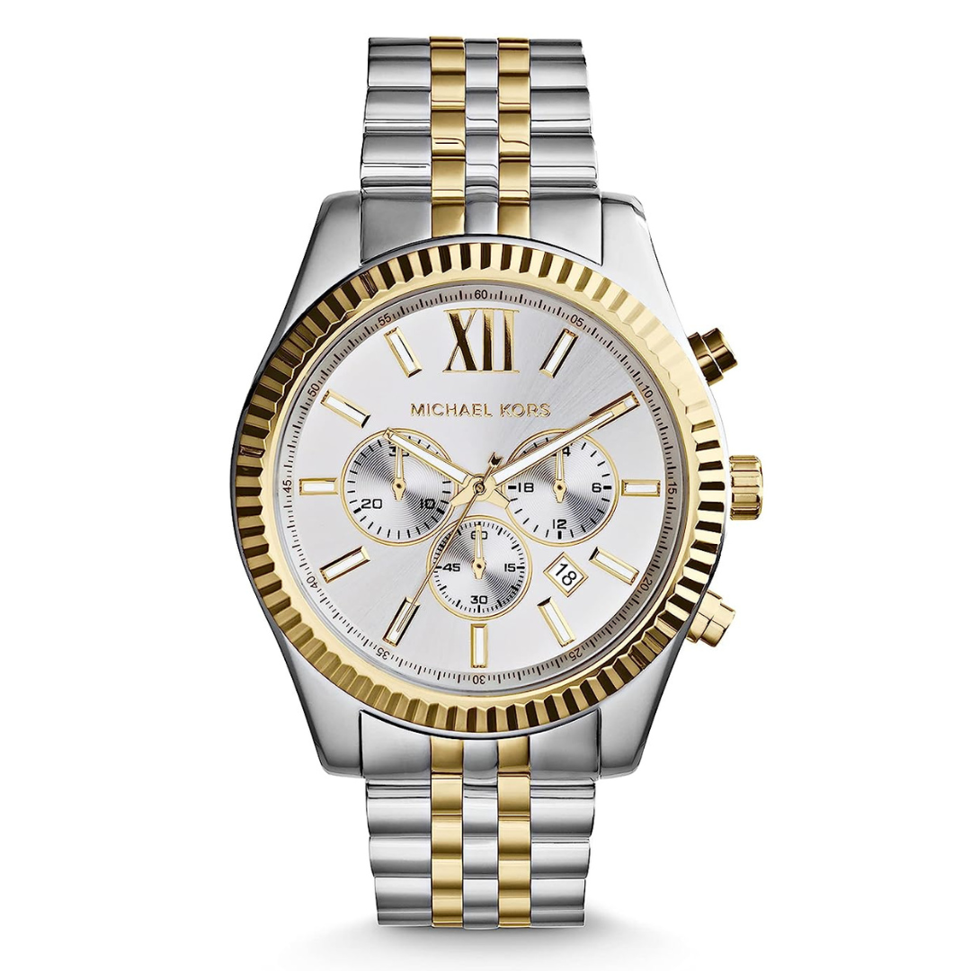 Oversized Lexington Two-Tone Watch MK8344