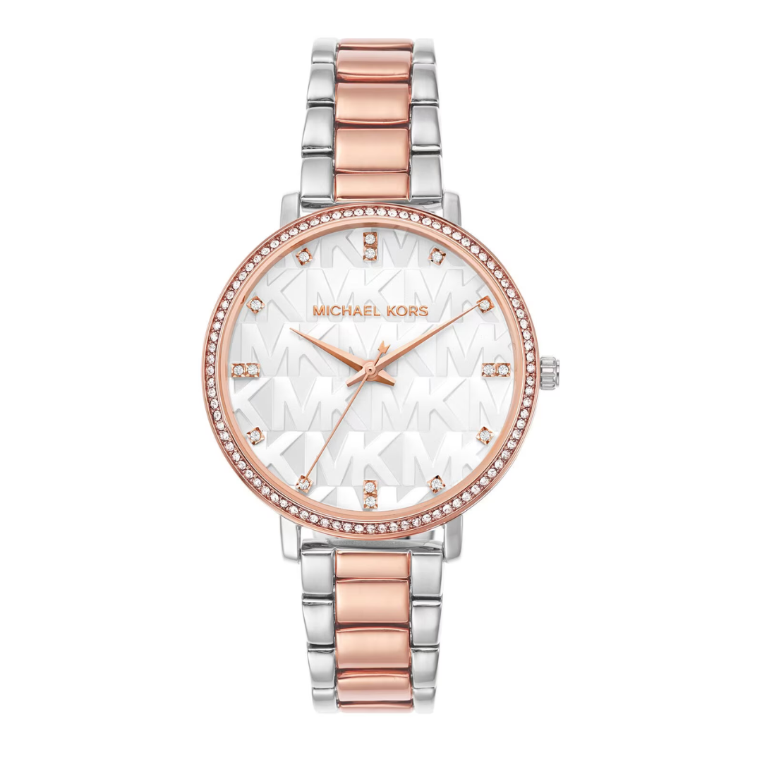 Pyper Two-Tone Embossed Logo Watch MK4667