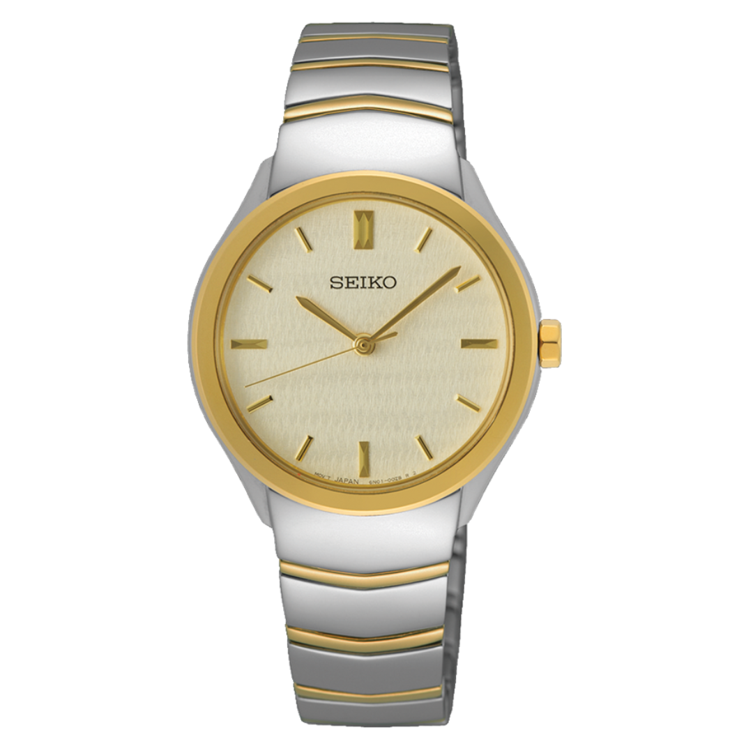 SEIKO WOMAN WATCH SUR550P1 BICOLOR STEEL