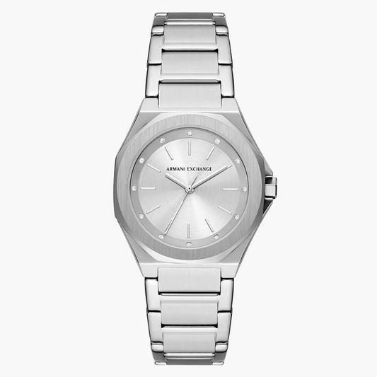 Armani Exchange Three-Hand Stainless Steel Watch AX4606