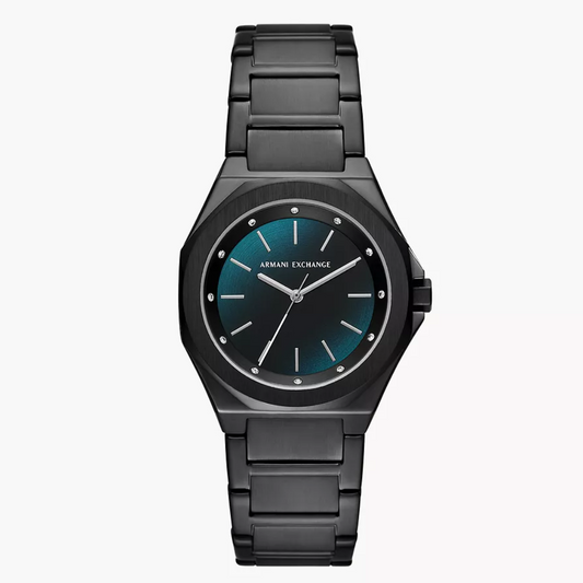 Armani Exchange Three-Hand Black Stainless Steel Watch AX4609