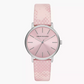 Armani Exchange Three-Hand Pink Leather Watch AX5590