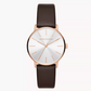 Armani Exchange Three-Hand Brown Leather Watch AX5592