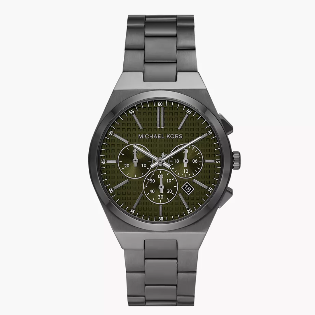 Michael Kors Lennox Chronograph Gunmetal Stainless Steel Watch MK9118