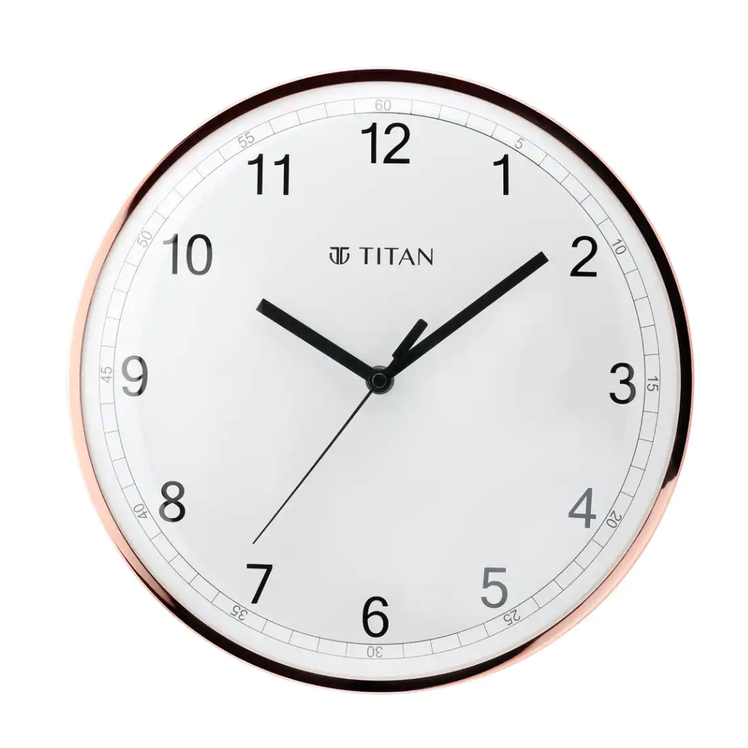 Metallic White Wall Clock with Domed Glass - 30.4 cm x 30.4 cm (Medium)  W0022MA01A