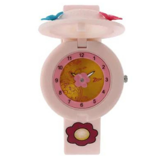 Golden Dial Pink Plastic Strap Watch NPC4032PP01