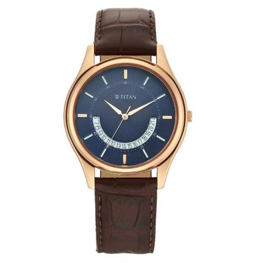 TITAN Lagan - Blue Dial Leather Strap 1713WL01(DK533)