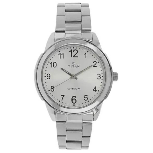 TITAN White Dial Silver Metal Strap Watch NN1585SM04 (DF305)