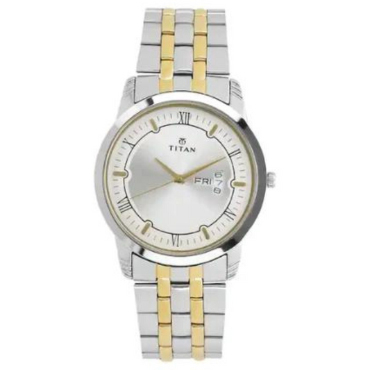 TITAN Silver Dial Two Toned Stainless Steel Strap Watch NS1774BM01 (DH363)