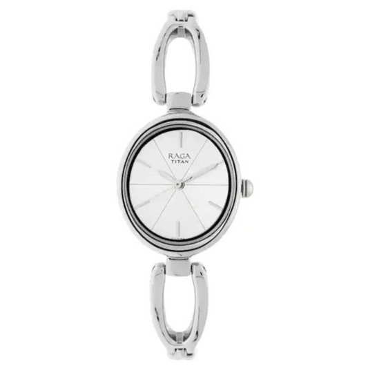 TITAN Raga Viva Silver Dial Metal Strap Watch 2579SM01(DG596)