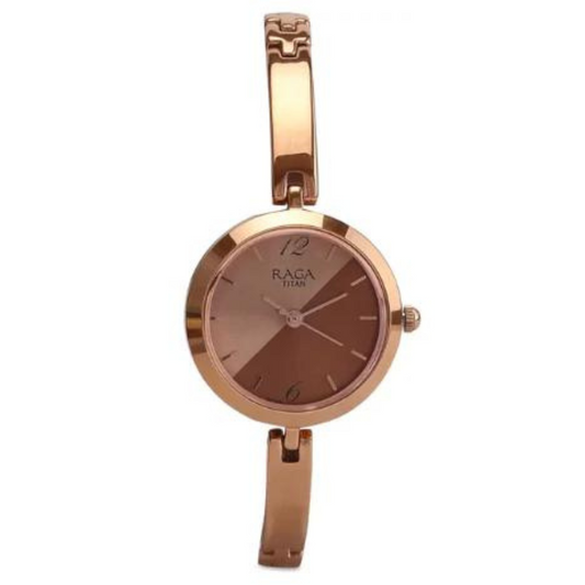 Titan Raga Viva Rose Gold Dial Metal Strap Watch NP2606WM07