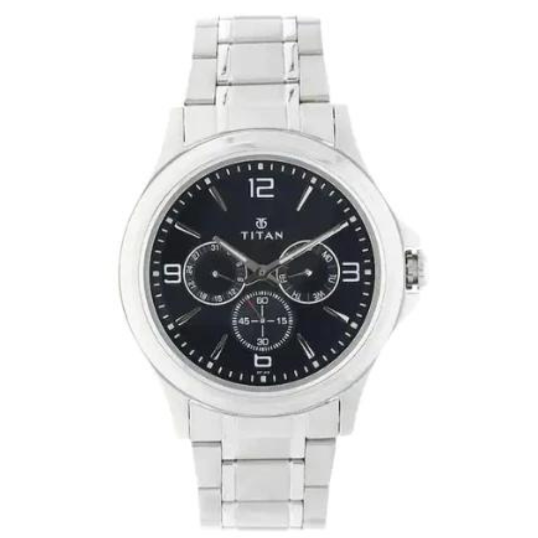 Titan Blue Dial Silver Stainless Steel Strap Watch NQ1698SM02