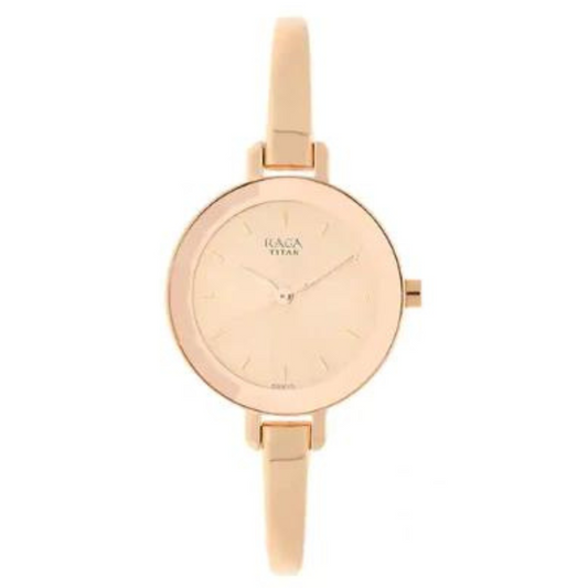 TITAN Raga Viva Rose Gold Dial Metal Strap Watch 2575WM01(DG579)