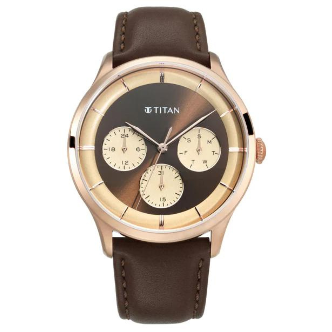 TITAN Brown Dial with Rose Gold Case 90125WL01