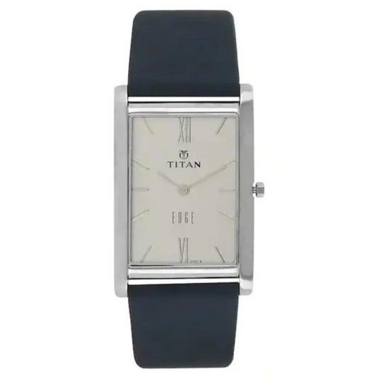 TITAN Edge White Dial Blue Leather Strap Watch NH1043SL01A