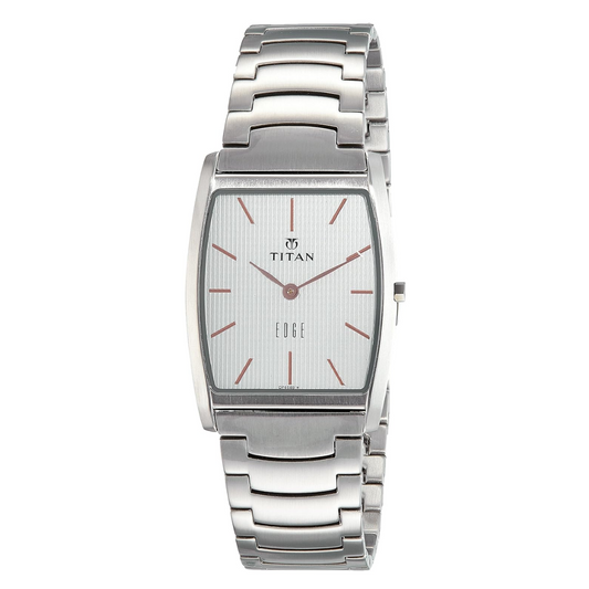 Titan Edge Silver Dial Silver Stainless Steel Strap Watch NH1044SM16A (DF658B)