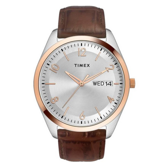 TIMEX PRESTIGE Silver With Rose Gold Tone Men’s Watch TWTG10401