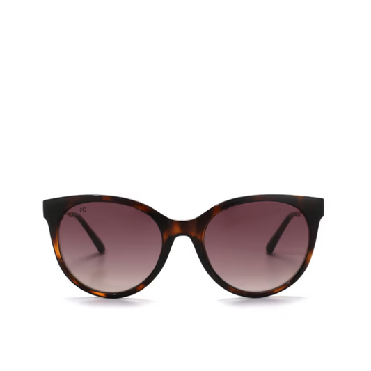 French Connection Brown Lens Round Sunglass Full Rim Brown Frame With Gradient (FC 7596 C2)