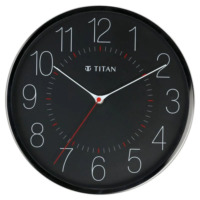 Titan 0 out of 5 star rating 0 Reviews Titan Metallic Black Wall Clock with Slim Hands - 30 cm x 30 cm (Medium)  NSW0007MA01A