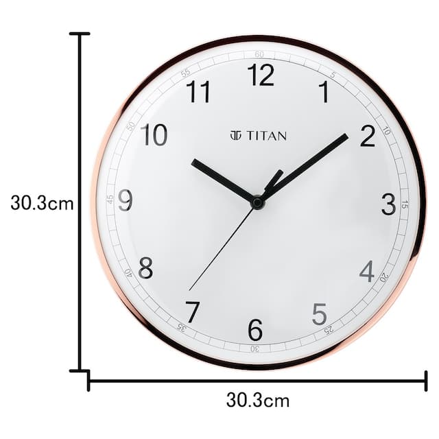 Metallic White Wall Clock with Domed Glass - 30.4 cm x 30.4 cm (Medium)  W0022MA01A