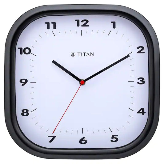 Contemporary Black Wall Clock with Silent Sweep Technology - 30.8 cm x 30.8 cm (Medium) W0040PA01A