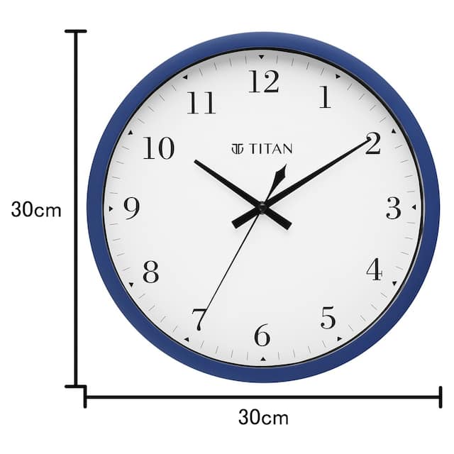 Titan Classic Blue Wall Clock with Silent Sweep Technology - 30.0 cm x 30.0 cm (Medium)  NSW0044PA03A