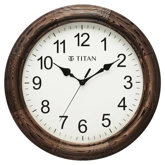 Classic Wooden Wall Clock with flame treated case Silent Sweep Technology - 35.5 cm x 35.5 cm (Medium) W0051WA01