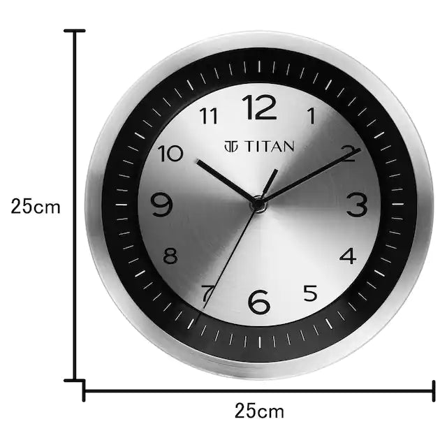 Classic Silver Wall Clock with Silent Sweep Technology - 25.0 cm x 25.0 cm (Small) W0059MA01