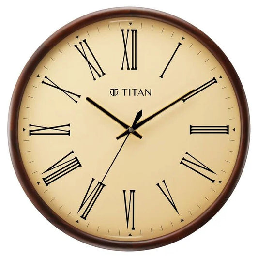 Titan Classic Wooden Wall Clock in Roman Numerals with Silent Sweep - 41.5 cm x 41.5 cm (Large) w0065wa02