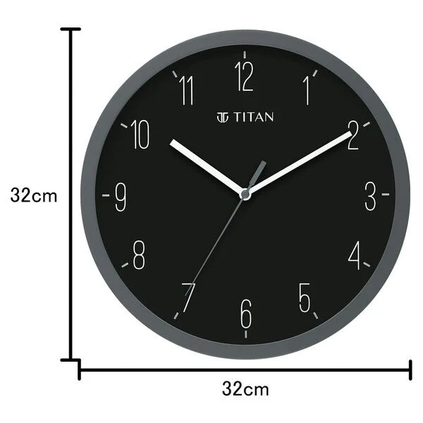 Titan Contemporary Colours Wall Clock - Grey 32 cm x 32 cm (Medium) w0073pa04