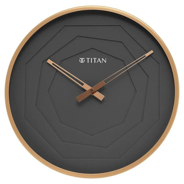 Titan Metallic Wall Clock with rose Gold Frame and Multi-layered Grey Dial 30 cm x 30 cm (Medium Size) nsw0078ma01