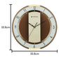 Titan Contemporary Brown Wall Clock with a partly Semi-transparent Dial 33.80 x 33.80 cm - Medium Size W0079PA02