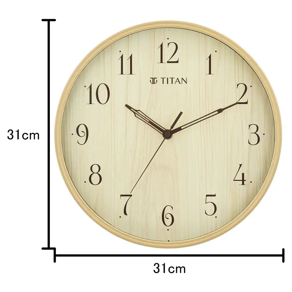 Titan Woodgrain Whispers - Light Brown Contemporary Wall Clock W0080PA01