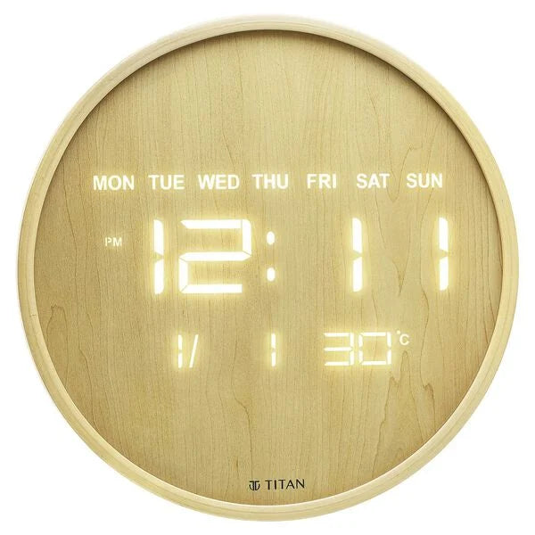 Titan Wood-Grain LED Digital Clock w0082wd01